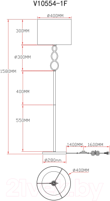 Торшер Moderli Macadamia / V10554-1F