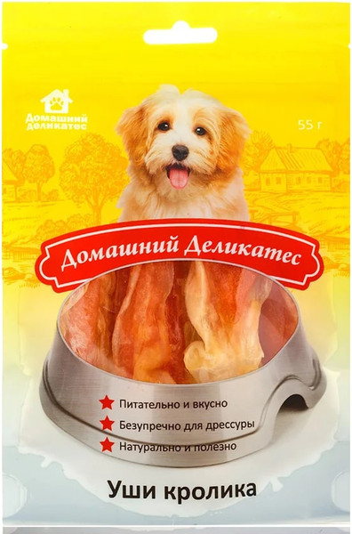 Лакомство для собак Домашний деликатес Уши кролика (MIX) - фото