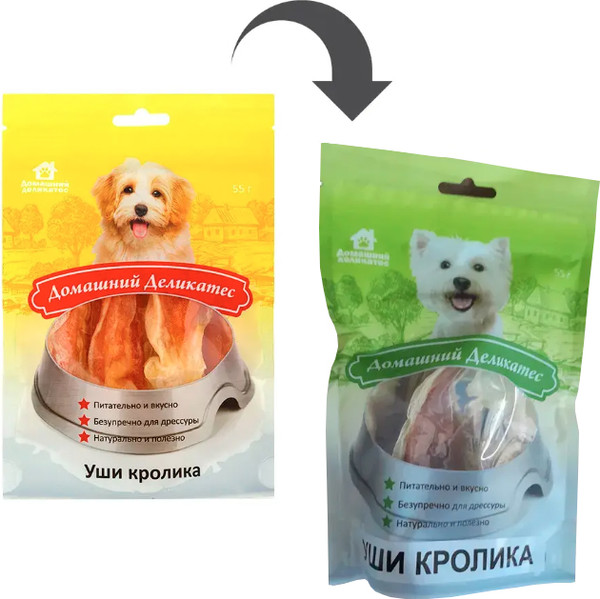 Лакомство для собак Домашний деликатес Уши кролика (MIX)