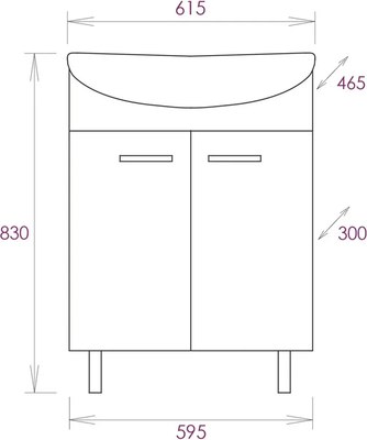 Тумба под умывальник Onika Коралл 60.10