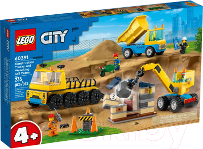 Конструктор Lego City Строительные машины и кран с шаром для сноса 60391 - фото