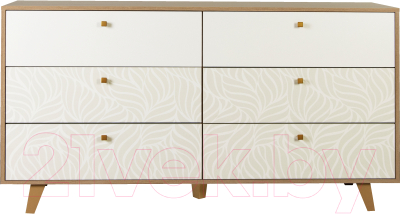 Комод Олмеко Адажио 56.02-01 (дуб сонома/белый) - фото