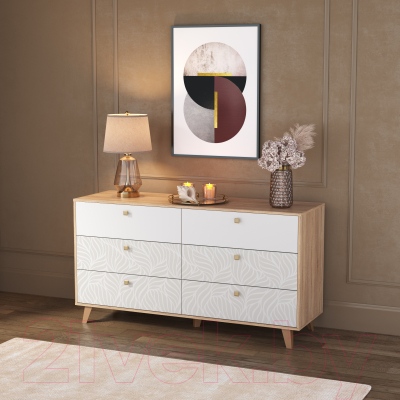 Комод Олмеко Адажио 56.02-01 (дуб сонома/белый)