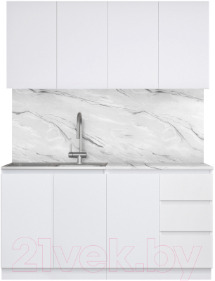 Кухонный гарнитур Артём-Мебель Мэри СН-114 ДСП 1.6м (белый) - фото