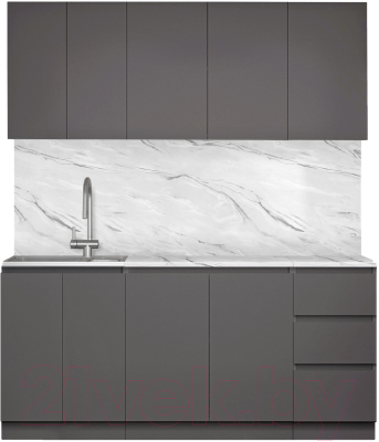 Кухонный гарнитур Артём-Мебель Мэри СН-114 ДСП 1.8м (серый графит) - фото