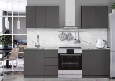 Кухонный гарнитур Артём-Мебель Мэри СН-114 ДСП 1.8м (серый графит)