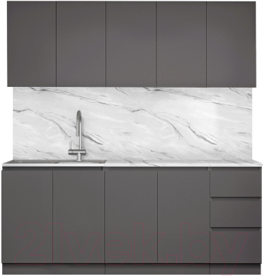Кухонный гарнитур Артём-Мебель Мэри СН-114 ДСП 2.0м (серый графит) - фото