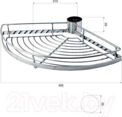 Полка многоцелевая на рейлинг AKS PTJ016-40