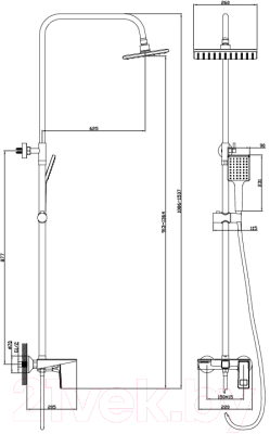 Душевая система со смесителем Diadonna Д80-335116