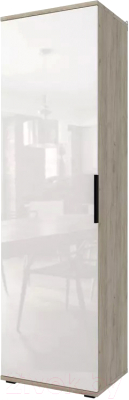 Шкаф-пенал Stolline Альянс однодверный / 435.04 (дуб крафт/белый глянец) - фото