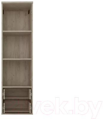 Шкаф навесной Stolline Альянс с ящиками / 435.06 (дуб крафт/белый глянец)