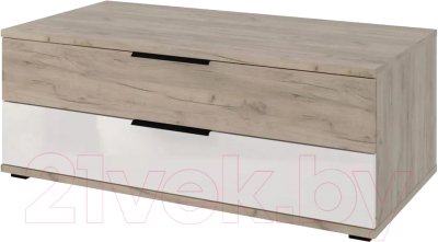 Тумба Stolline Альянс под ТВ 2 ящика / 435.08 (дуб крафт/белый глянец) - фото