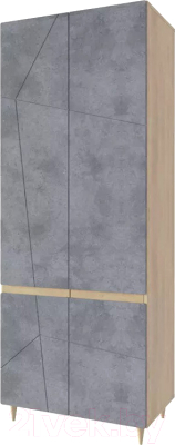 Шкаф Stolline Киото 2-х дверный / СТЛ.339.01 (дуб небраска/бетон темный) - фото