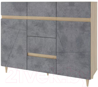 Тумба Stolline Киото / СТЛ.339.05 (дуб небраска/бетон темный) - фото