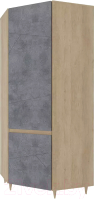 Шкаф Stolline Киото угловой / СТЛ.339.08 (дуб небраска/бетон темный) - фото