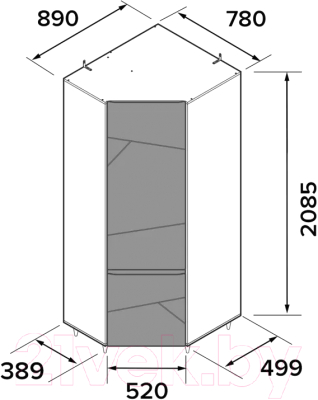 Шкаф Stolline Киото угловой / СТЛ.339.08 (дуб небраска/бетон темный)