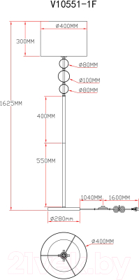 Торшер Moderli Brulee / V10551-1F