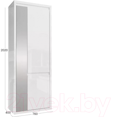 Шкаф Stolline Норден 2-х дверный / 413.01 (белый)