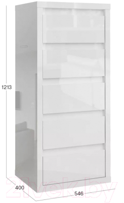 Комод Stolline Норден с 5 ящиками / 413.03 (белый)