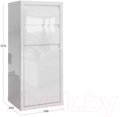 Тумба Stolline Норден с 2 ящиками и дверью / 413.04 (белый)