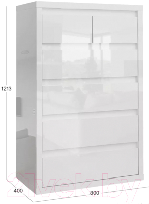 Комод Stolline Норден с 6 ящиками / 413.05 (белый)