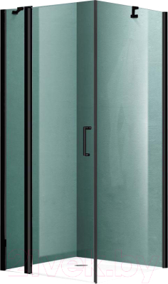 Душевой уголок Adema Сканди 90 (черный/прозрачное стекло) - фото