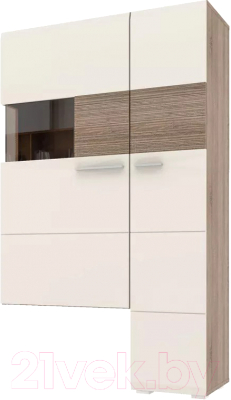 Шкаф с витриной Stolline Филадельфия / СТЛ.263.03 (дуб сонома трюфель/латте) - фото