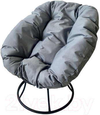 Кресло садовое M-Group Пончик / 12310409 без ротанга (черный/серая подушка) - фото