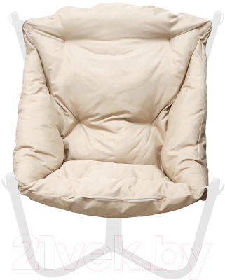 Кресло садовое M-Group Чил / 12360101 (белый/бежевая подушка)