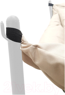 Кресло садовое M-Group Чил / 12360101 (белый/бежевая подушка)