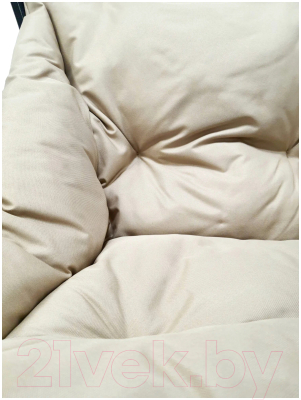 Кресло садовое M-Group Чил / 12360101 (белый/бежевая подушка)