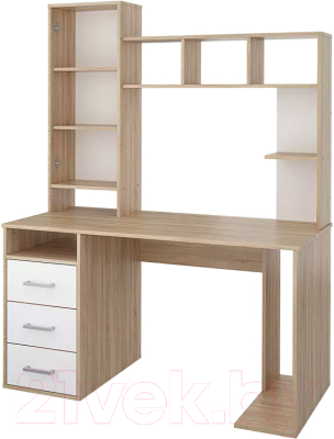 Компьютерный стол Stolline Мика с надстройкой / СТЛ.165.16 (дуб сонома/белый)