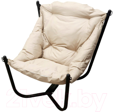 Кресло садовое M-Group Чил / 12360401 (черный/бежевая подушка) - фото