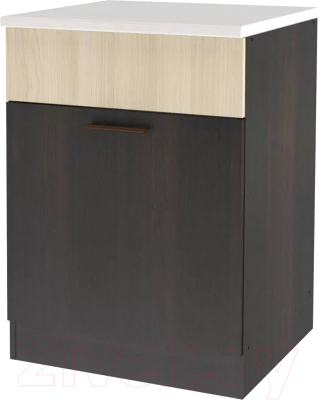 Шкаф-стол кухонный Stolline Дуэт 60 / СТЛ.316.05М (дуб феррара/ясень шимо светлый) - фото