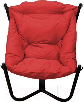 Кресло садовое M-Group Чил / 12360406 (черный/красная подушка)