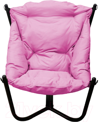 Кресло садовое M-Group Чил / 12360408 (черный/розовая подушка)