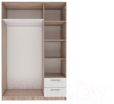 Шкаф Stolline Илга 3-х дверный с ящиками / СТЛ.415.01 (дуб сонома/белый)