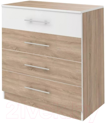 Комод Stolline Оливия с 4 ящиками / СТЛ.109.07 (дуб сонома/белый) - фото