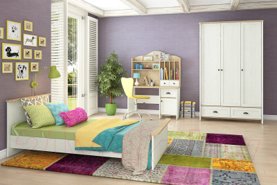 Шкаф Stolline Тифани 3-х дверный с ящиками / СТЛ.305.02 (дуб небраска/белый)