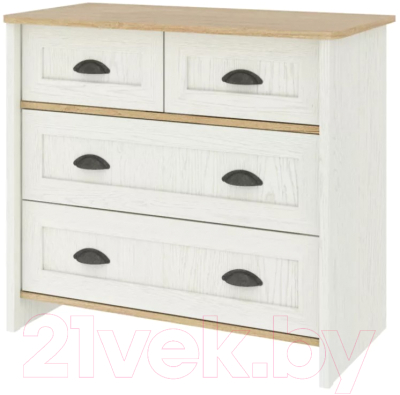 Комод Stolline Тифани / СТЛ.305.09 (дуб небраска/белый) - фото
