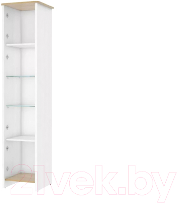 Шкаф-пенал с витриной Stolline Тифани со стеклом / СТЛ.305.11 (дуб небраска/белый)