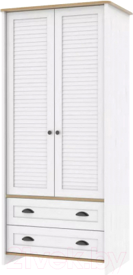 Шкаф Stolline Тифани 2-х дверный с ящиками / СТЛ.305.16 (дуб небраска/белый) - фото