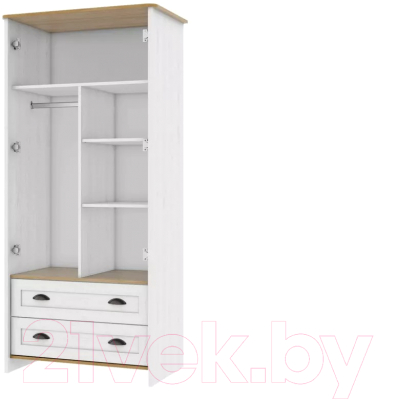 Шкаф Stolline Тифани 2-х дверный с ящиками / СТЛ.305.16 (дуб небраска/белый)