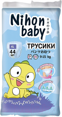 Подгузники-трусики детские Nihon Baby 4L 9-15кг - фото