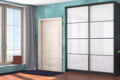 Шкаф-купе Stolline Байкал-2 2-х дверный / СТЛ.268.12 (дуб феррара/белый глянец)