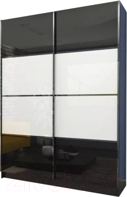 Шкаф-купе Stolline Марвин-3 2-х дверный / СТЛ.299.05 (дуб феррара/белый глянец/дуб феррара глянец) - фото