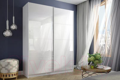 Шкаф-купе Stolline Марвин-3 2-х дверный / СТЛ.532.01 (белый/белый глянец)