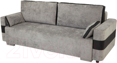 Диван KRONES Цезарь 1 (велюр темно-серый/черный) - фото