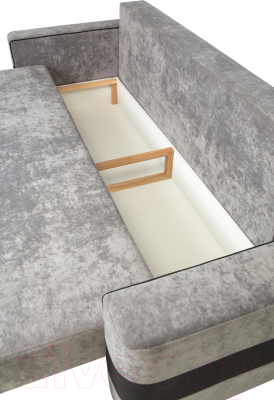 Диван KRONES Цезарь 1 (велюр темно-серый/черный)