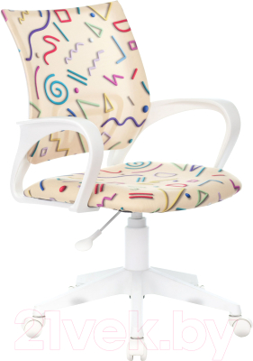 Кресло детское Бюрократ Burokids 1W / 1920820 (песочный Sticks 02/пластик белый) - фото